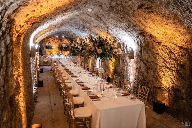 view of wine cellar