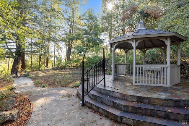 view of patio with a gazebo