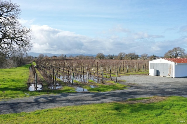 exterior space with a rural view