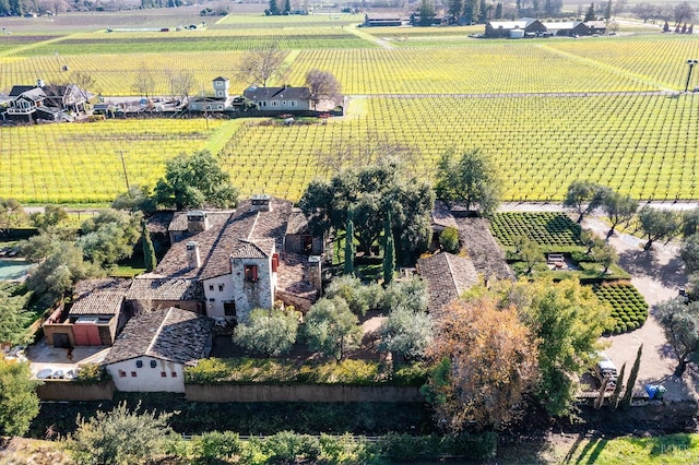 bird's eye view with a rural view