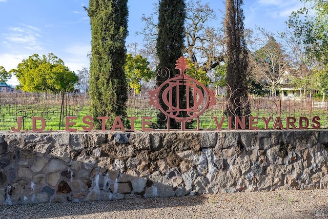 view of community sign