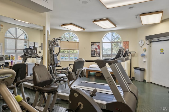 workout area with a healthy amount of sunlight