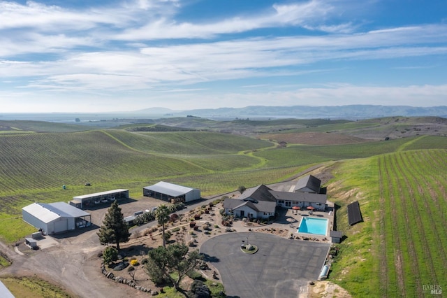 aerial view with a rural view