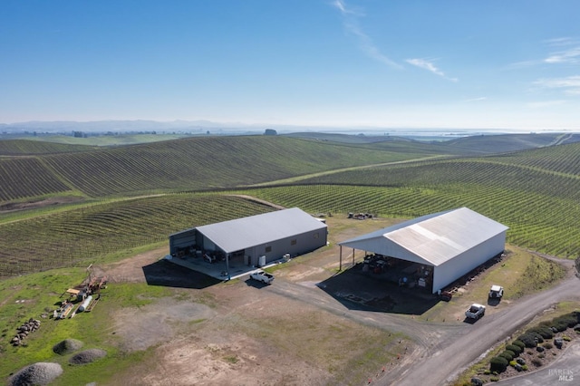 drone / aerial view with a rural view