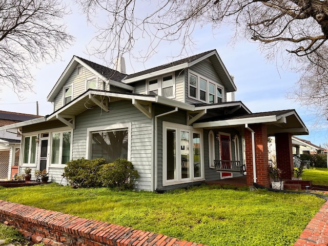 exterior space featuring a front lawn