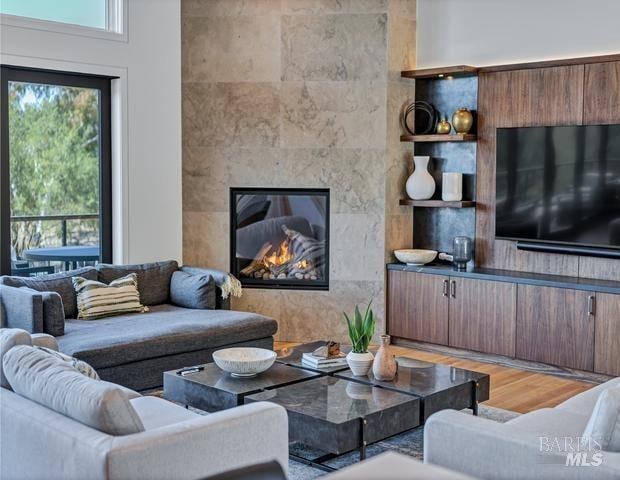 living room featuring hardwood / wood-style floors