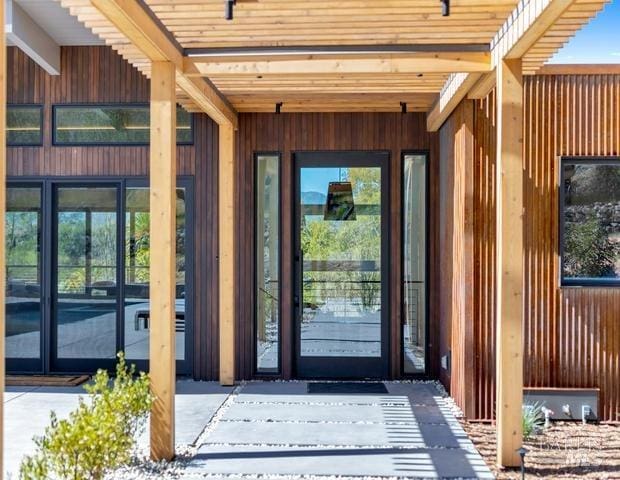 entrance to property with french doors