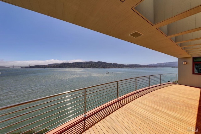 balcony with a water view