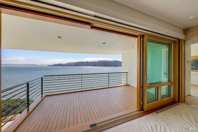 balcony with a water view