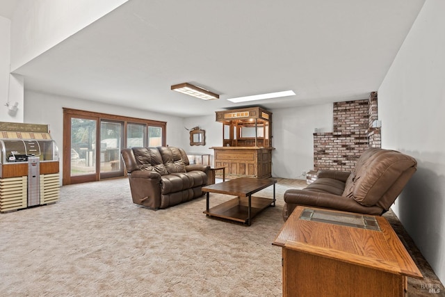 living room with carpet