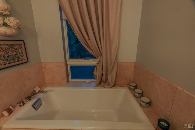 bathroom with a washtub