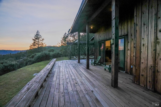 view of deck at dusk