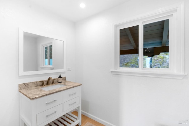 bathroom featuring large vanity