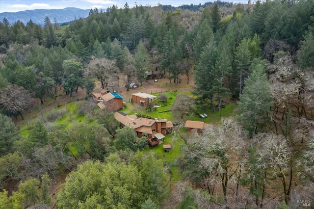 bird's eye view featuring a mountain view