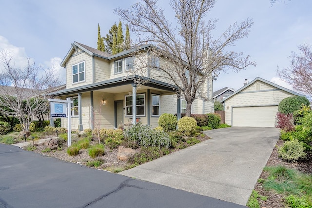 view of front facade with a garage