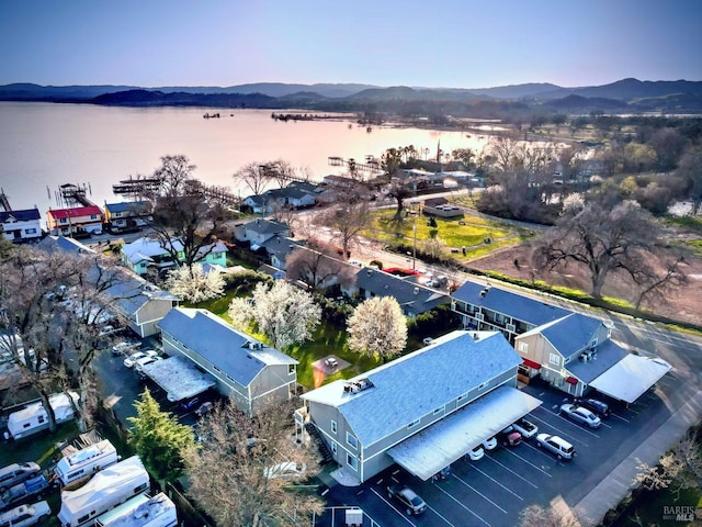 6687 Blue Heron Dr, Upper Lake, CA 95485 - drone / aerial view with a water and mountain view