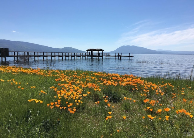 6687 Blue Heron Dr, Upper Lake, CA 95485 - dock area featuring a water and mountain view