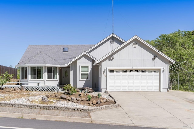 view of front of property featuring a garage