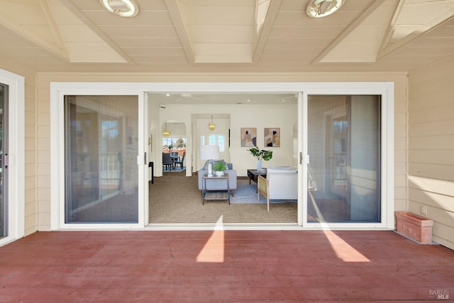 view of patio / terrace with a wooden deck