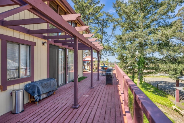 deck with grilling area