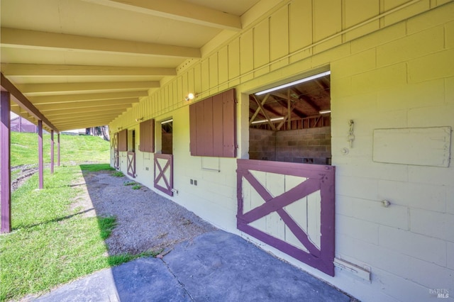 view of horse barn