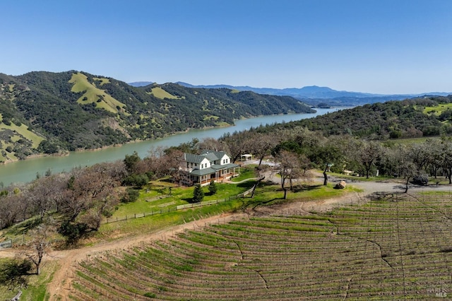 property view of mountains with a rural view and a water view