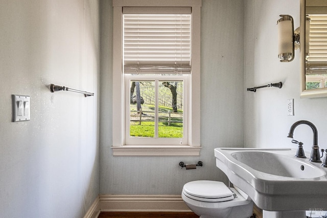 bathroom with sink and toilet