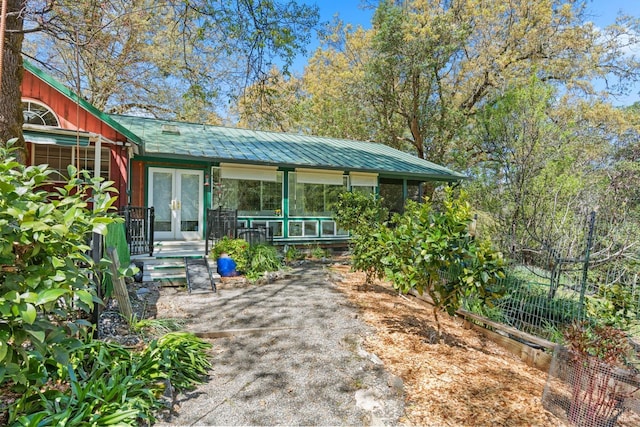 201 Pine Ridge Rd, Ukiah, CA 95482 - view of patio / terrace featuring french doors and fence