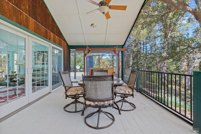 201 Pine Ridge Rd, Ukiah, CA 95482 - exterior space with french doors, outdoor dining space, and ceiling fan
