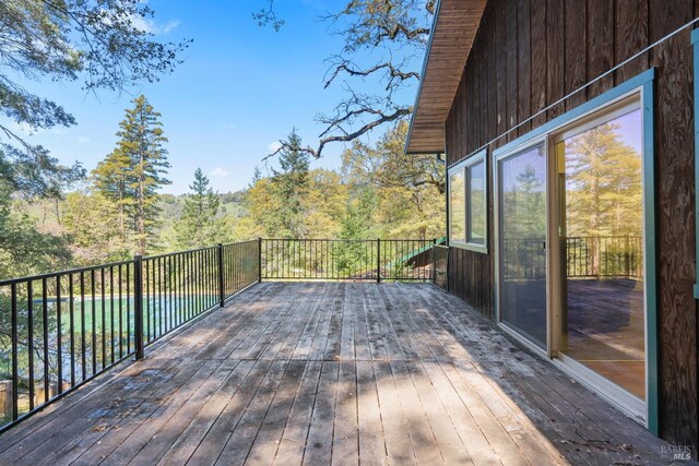 201 Pine Ridge Rd, Ukiah, CA 95482 - wooden terrace featuring a view of trees