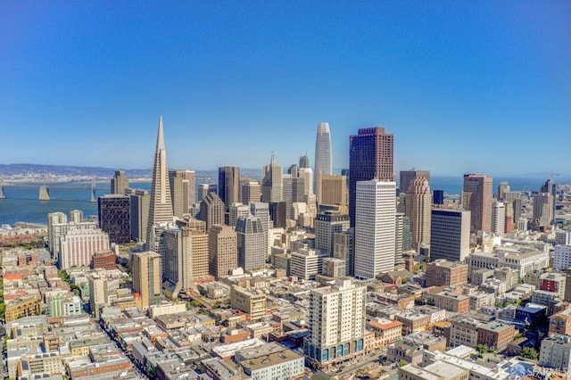 property's view of city with a water view