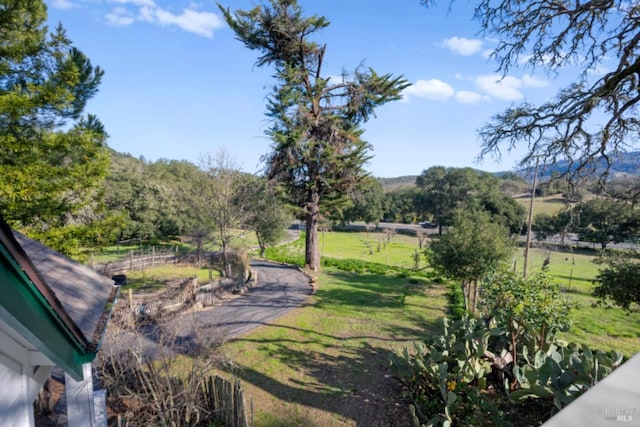 view of yard featuring a rural view