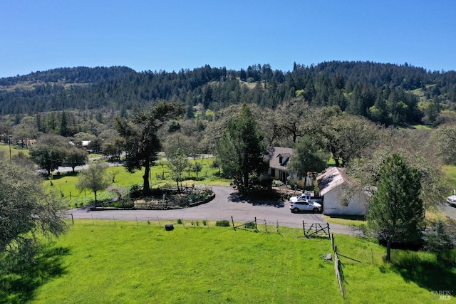 aerial view with a rural view