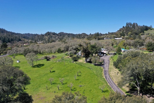 bird's eye view with a rural view