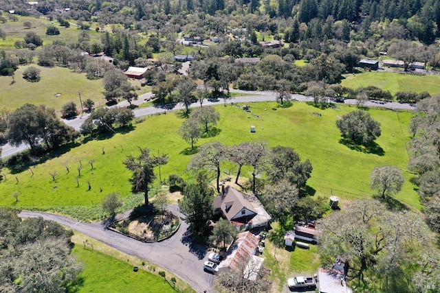 aerial view featuring a rural view