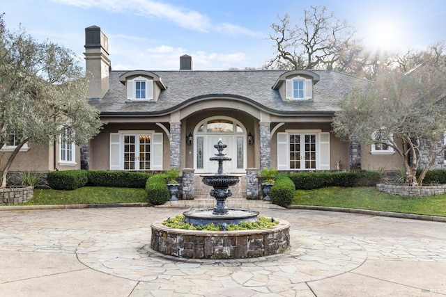 view of french country home