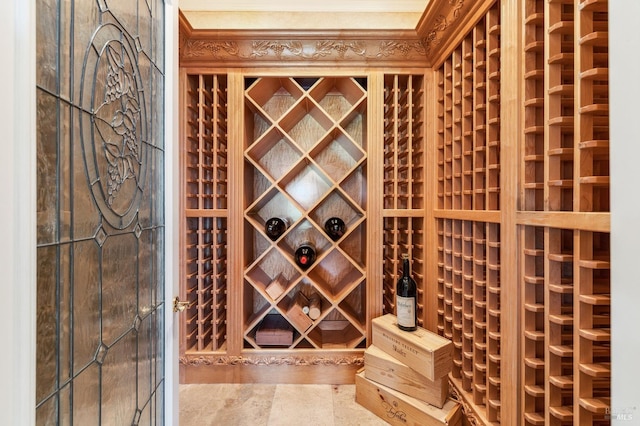 wine cellar with tile flooring