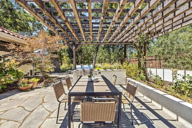 view of patio with a pergola