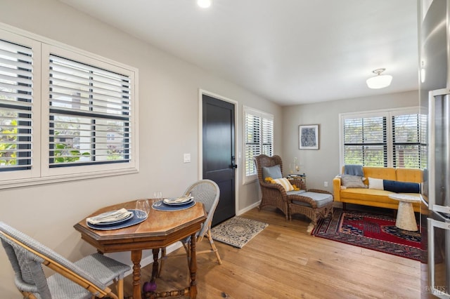 interior space featuring light wood-type flooring