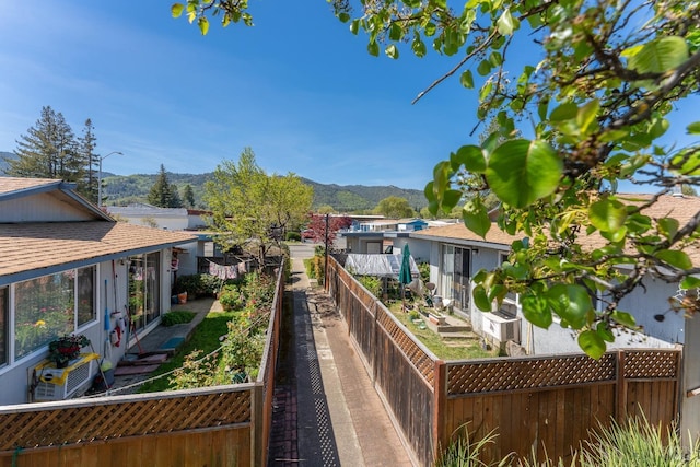 balcony with a mountain view