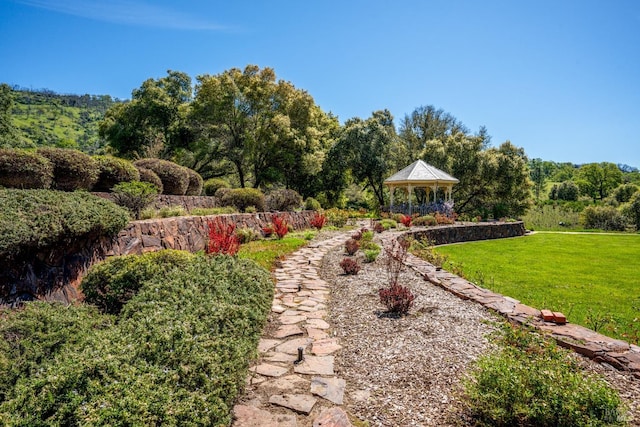 view of yard featuring a gazebo