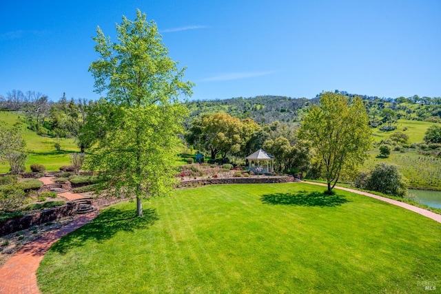 view of yard with a gazebo