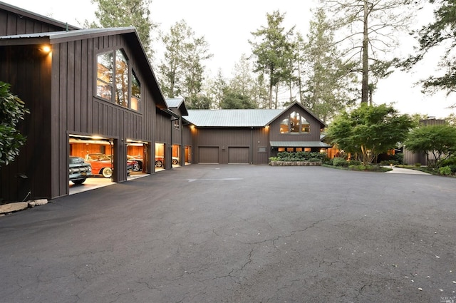 exterior space featuring a garage