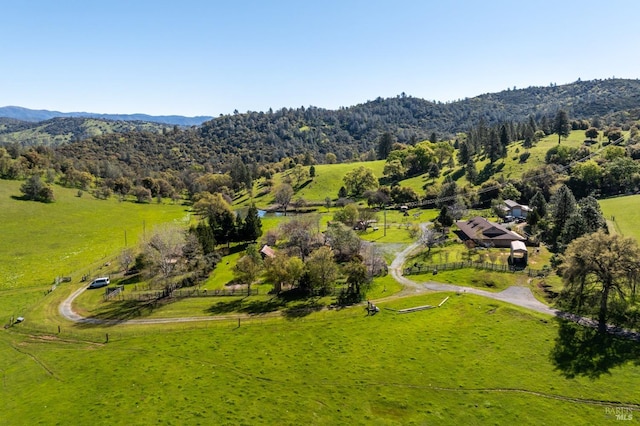 aerial view with a rural view