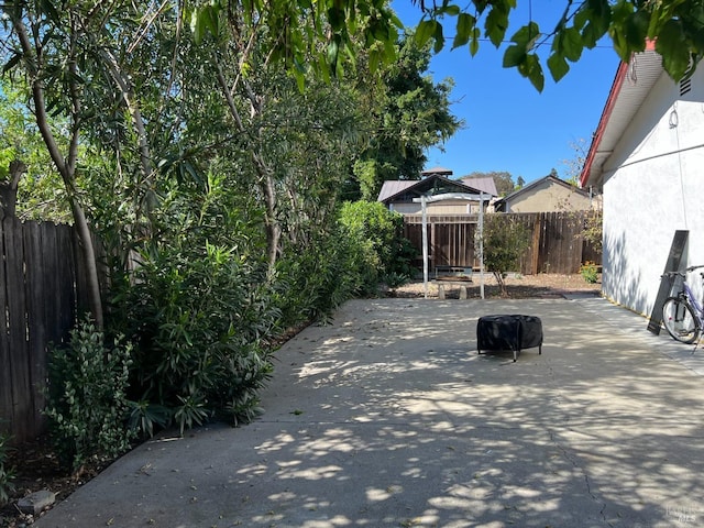 view of patio featuring a gazebo