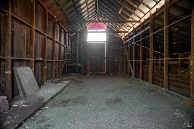 view of unfinished attic