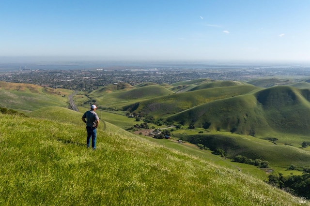 drone / aerial view with a rural view