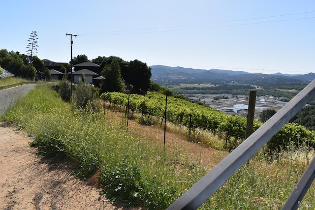 exterior space featuring a mountain view and a rural view