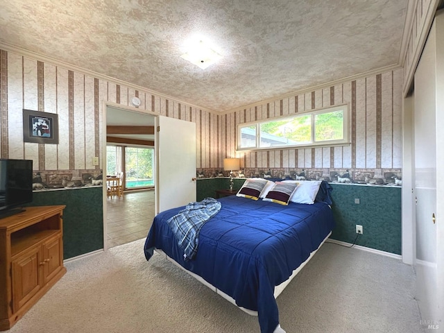 4013 Lakeview Dr, Nice, CA 95464 - bedroom featuring a textured ceiling and carpet