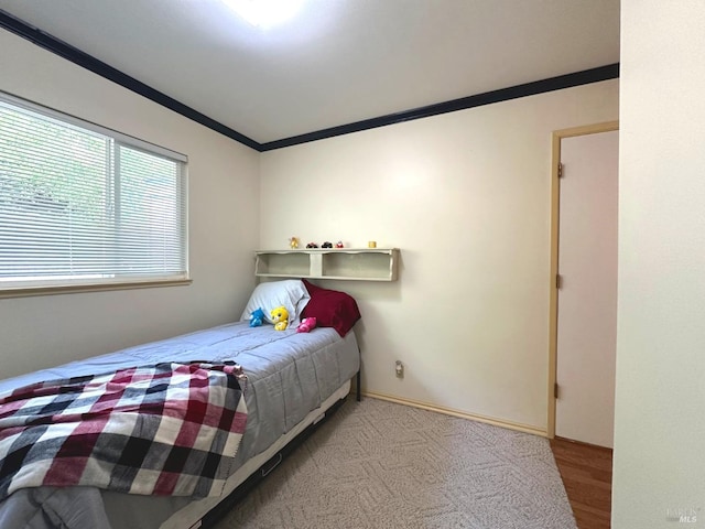 4013 Lakeview Dr, Nice, CA 95464 - bedroom with light hardwood / wood-style floors and crown molding